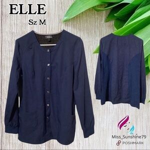 ELLE - Sz M - navy blue shirt jacket w/ pockets